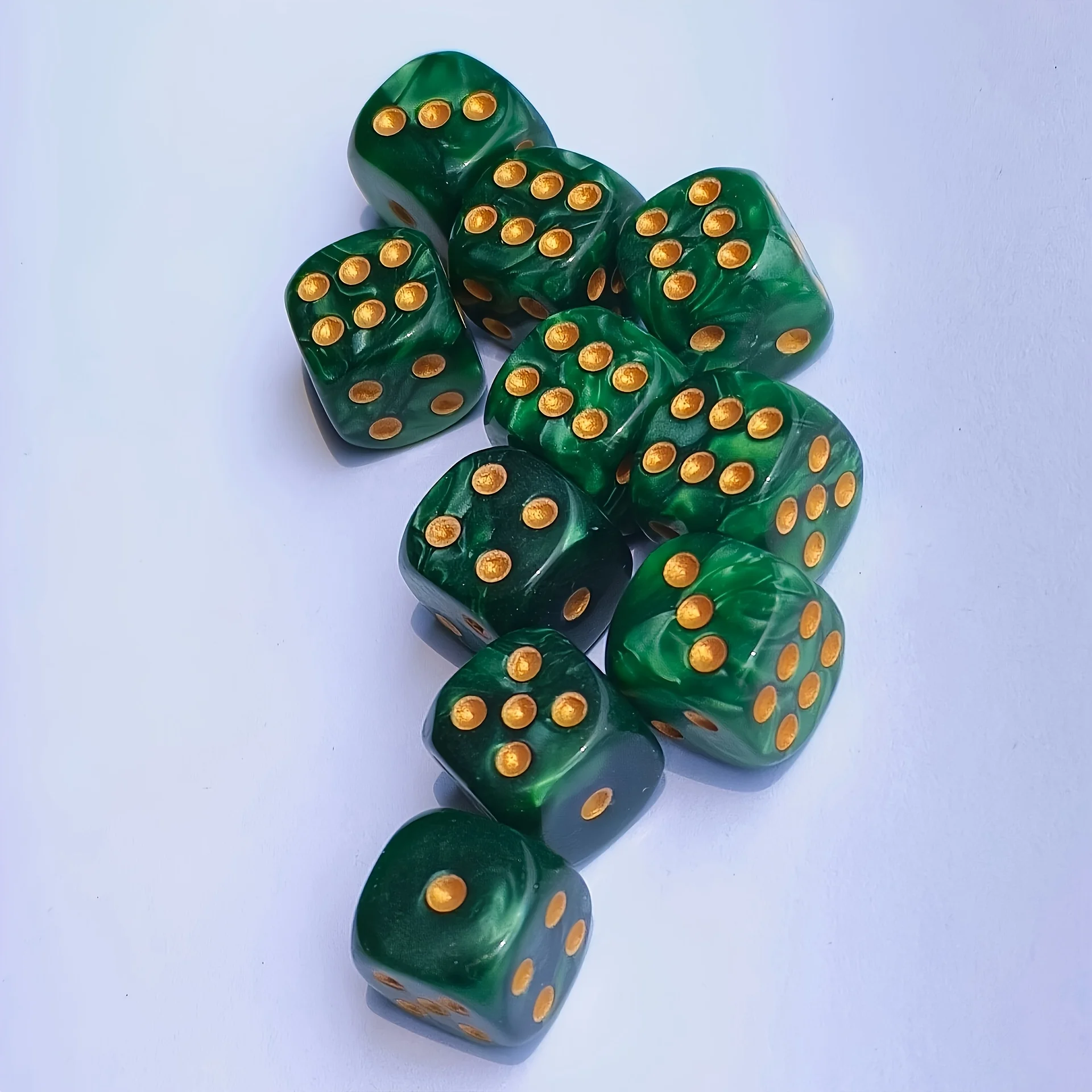 Gaming Handheld Accessories - 10Pcs 12mm Pearl Swirl D6 Dice,